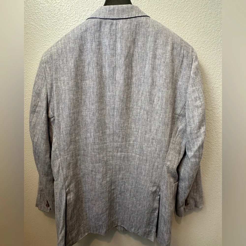 Stafford Classic Fit Linen Cotton Sport Coat Light Blue Men’s 48R - Picture 8 of 8